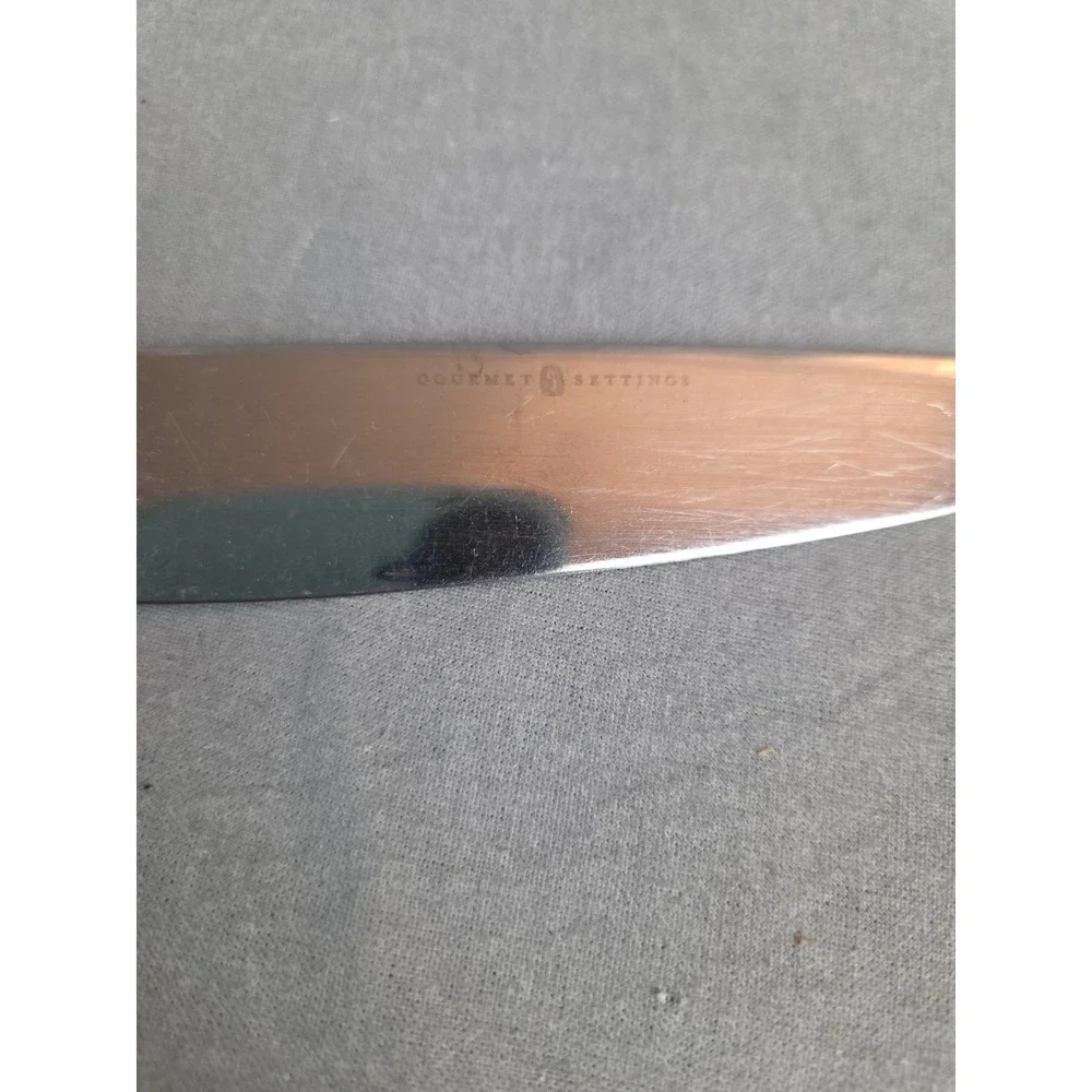 4 Gourmet Setting Silver Tear Braid Stainless Steel 18/10 Table Knives 9